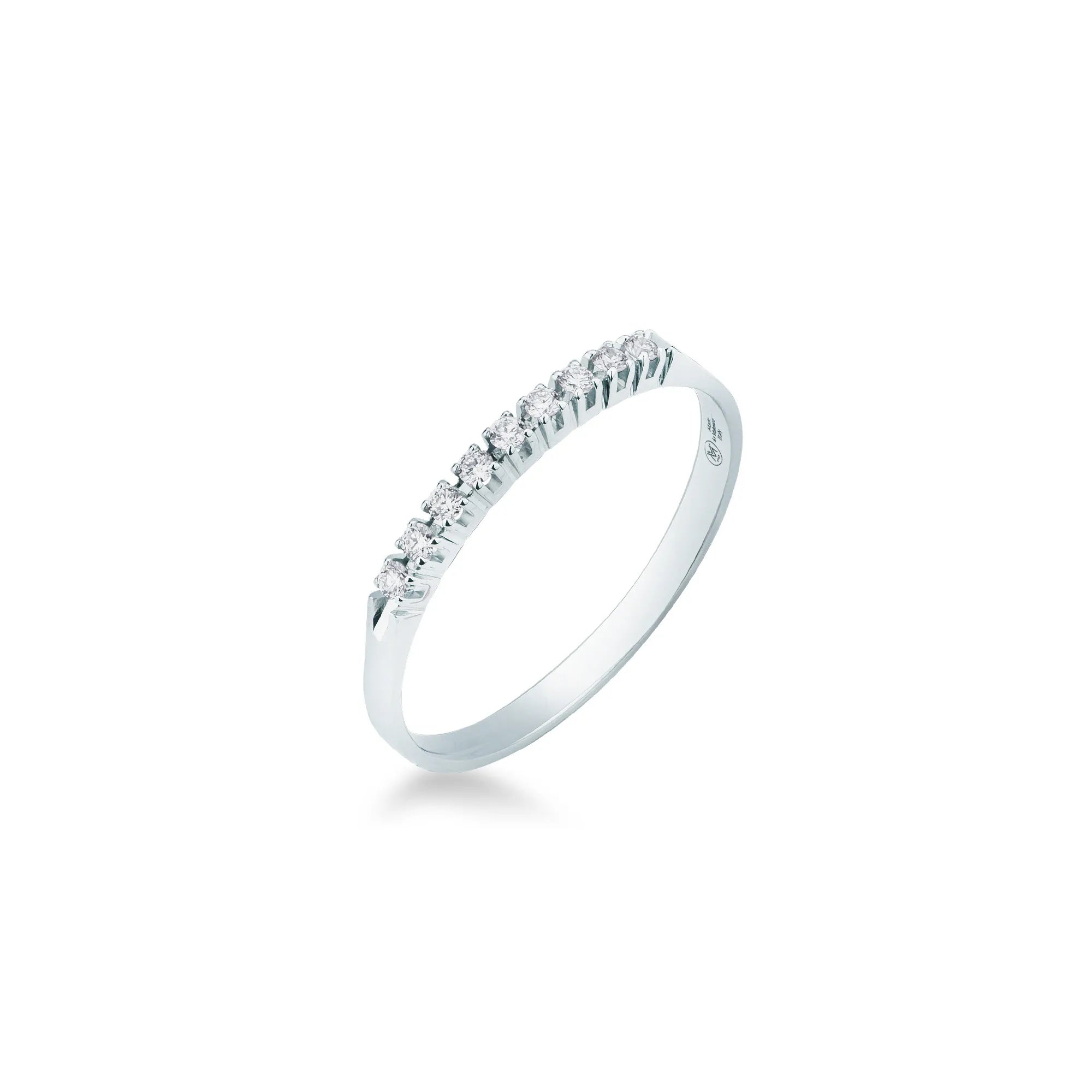 Anello Creativo Incastonato Oro Bianco 18K Con Diamanti Bianchi E Neri - Foto 8