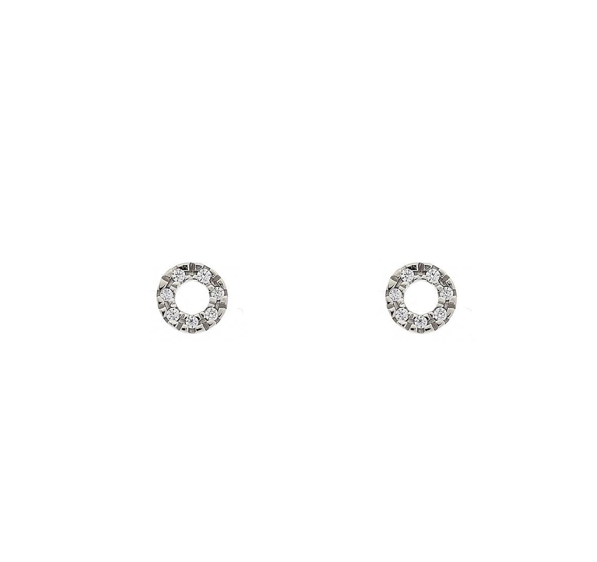 Orecchini a bottone con cerchio aperto in argento sterling, orecchini a bottone piccoli in argento - orecchini a bottone con cerchio di cristallo scintillante - Italia Orecchini a bottone con cerchio aperto in argento sterling, orecchini a bottone piccoli in argento - orecchini a bottone con cerchio di cristallo scintillante - Italia