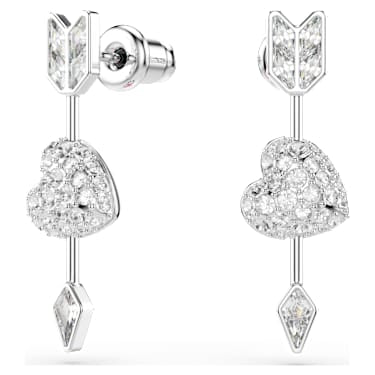 Orecchini Pendenti A Cuore Aperto Philip Jones - Placcati Oro Con Cristalli Zirconia, Confezione Regalo