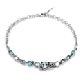Collana blue jaguar Collana in argento 925, madreperla, cristallo di rocca e quarzo