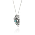 Pendente blue jaguar Collana in argento 925, madreperla, cristallo di rocca e quarzo