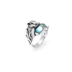 Anello blue jaguar Anello in Argento 925, madreperla e quarzo