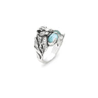 Anello blue jaguar Anello in Argento 925, madreperla e quarzo
