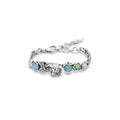 Bracciale Blue Jaguar Bracciale in argento 925, madreperla, cristallo di rocca e quarzo