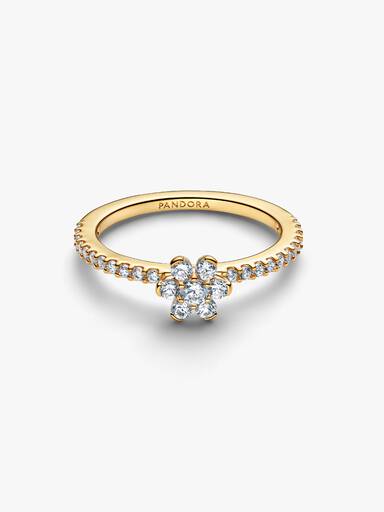 Anello Fiore Luminoso Finitura in Oro