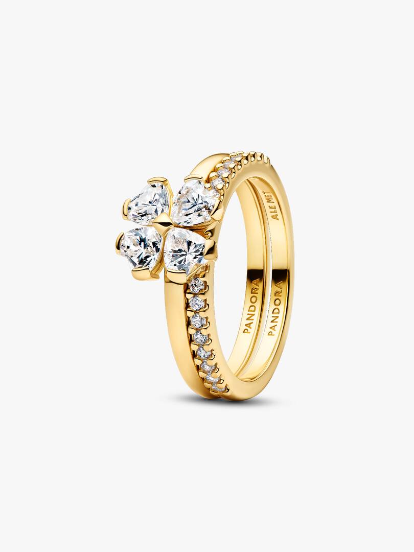 Anello Quadrifoglio Luminoso Divisibile Finitura in Oro