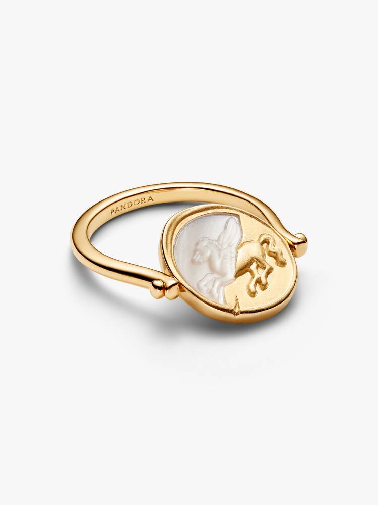 Anello Medallion Pegaso "Ex Animo" Reversibile Esclusiva lega metallica rifinita in Oro
