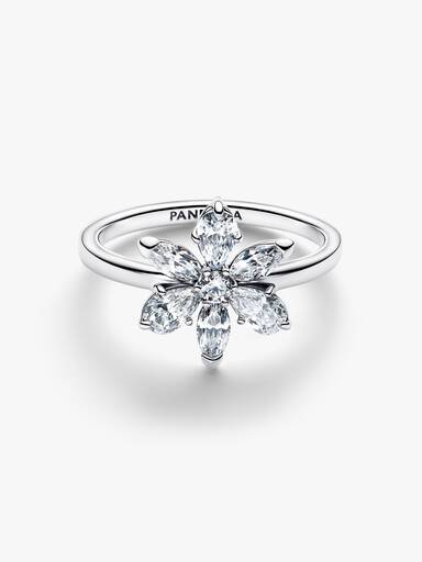 Anello Herbarium Fiore Luminoso Argento Sterling 925