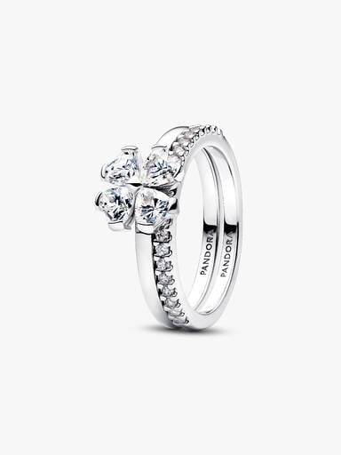 Anello Quadrifoglio Luminoso Divisibile Argento Sterling 925