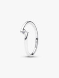 Anello Solitario Fascia Asimmetrica Argento Sterling 925