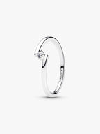 Anello Solitario Fascia Asimmetrica Argento Sterling 925