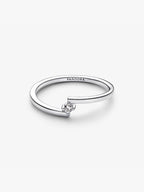 Anello Solitario Fascia Asimmetrica Argento Sterling 925