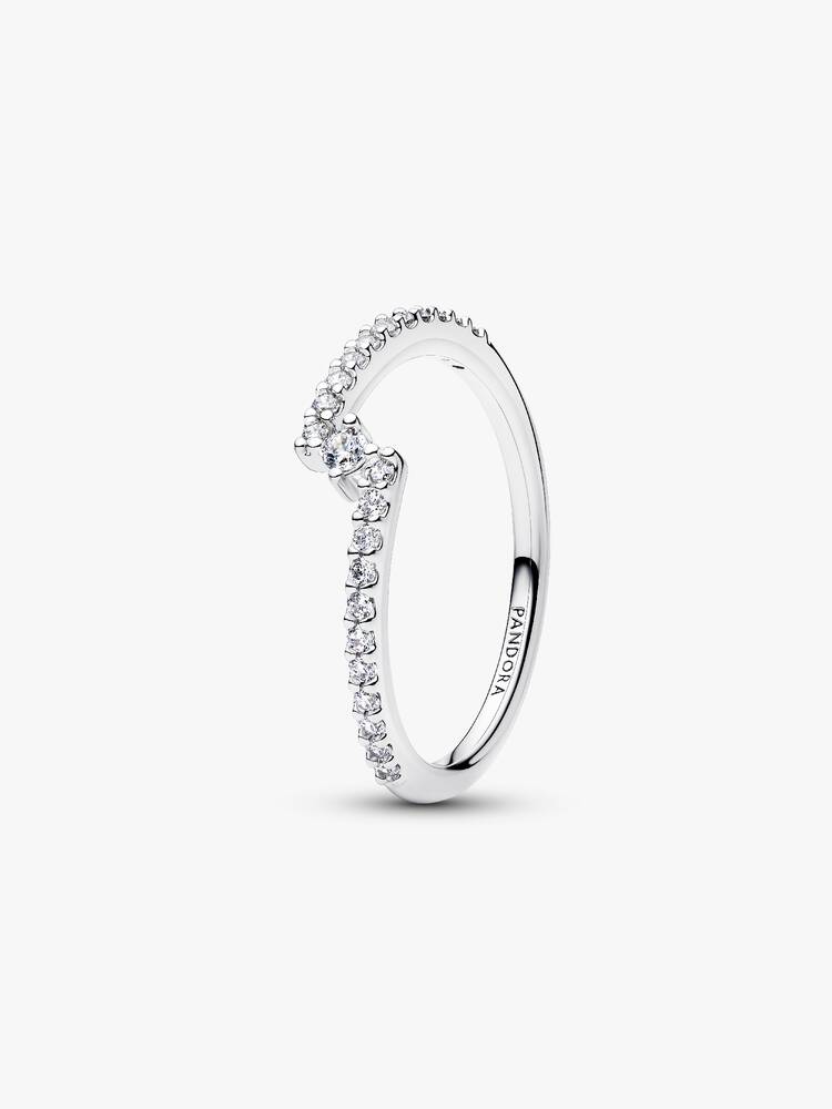 Anello Pavè Fascia Asimmetrica Argento Sterling 925