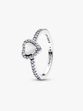 Anello Cuore in Rilievo Bianco Argento Sterling 925