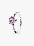 Anello Cuore in Rilievo Viola Argento Sterling 925