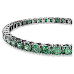 Bracciale Tennis Matrix Taglio Round Verde Placcato rutenio - BRACCIALE