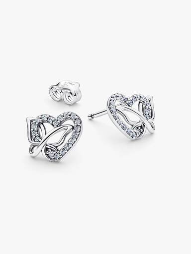 Orecchini Cuore e Farfalla Argento Sterling 925