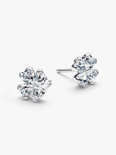 Orecchini Quadrifoglio Luminoso Argento Sterling 925