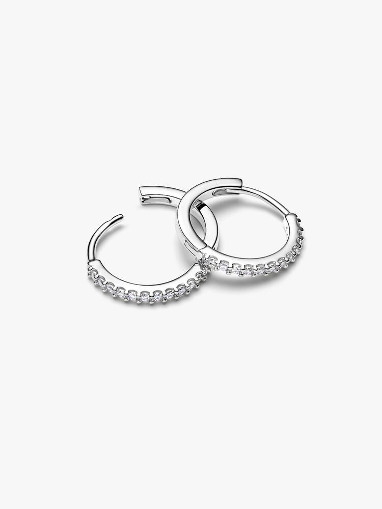 Orecchini Cerchi Pavè Argento Sterling 925