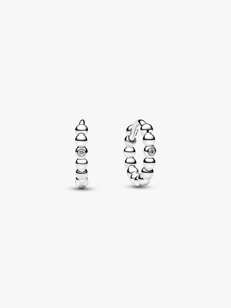 Orecchini Cerchi Piccoli Sfere con punto luce Argento Sterling 925