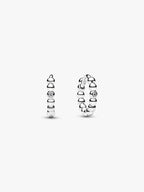 Orecchini Cerchi Piccoli Sfere con punto luce Argento Sterling 925