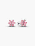 Orecchini Fiore Luminoso Rosa Argento Sterling 925