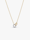 Collana Cerchi Intrecciati Sfere e Pavé Argento Sterling 925, Esclusiva lega metallica rifinita in Oro