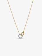 Collana Cerchi Intrecciati Sfere e Pavé Argento Sterling 925, Esclusiva lega metallica rifinita in Oro