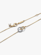 Collana Cerchi Intrecciati Sfere e Pavé Argento Sterling 925, Esclusiva lega metallica rifinita in Oro