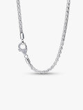 Collana Maglia Coda di Volpe con Chiusura Pavè Argento Sterling 925