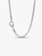 Collana Maglia Coda di Volpe con Chiusura Pavè Argento Sterling 925