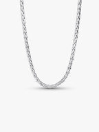 Collana Maglia Coda di Volpe con Chiusura Pavè Argento Sterling 925