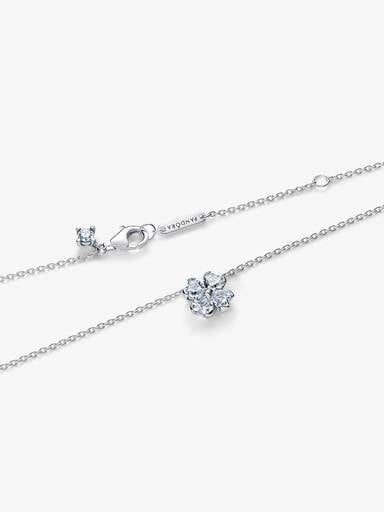 Collana Quadrifoglio Luminoso Argento Sterling 925