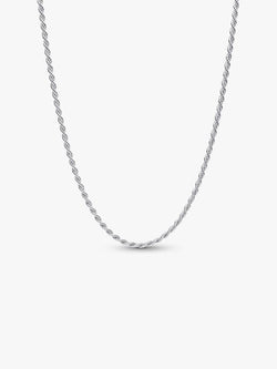 Collana Catenina Corda Intrecciata Argento Sterling 925