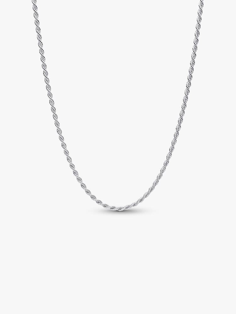 Collana Catenina Corda Intrecciata Argento Sterling 925