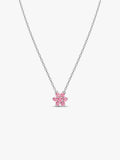 Collana Fiore Luminoso Rosa Argento Sterling 925