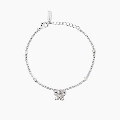 Bracciale in argento con catena e farfalla SPRING LIFE