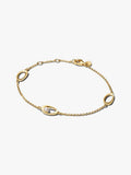 Bracciale Ovali Linea Sinuosa e Perla D'Acqua Dolce Coltivata Esclusiva lega metallica rifinita in Oro