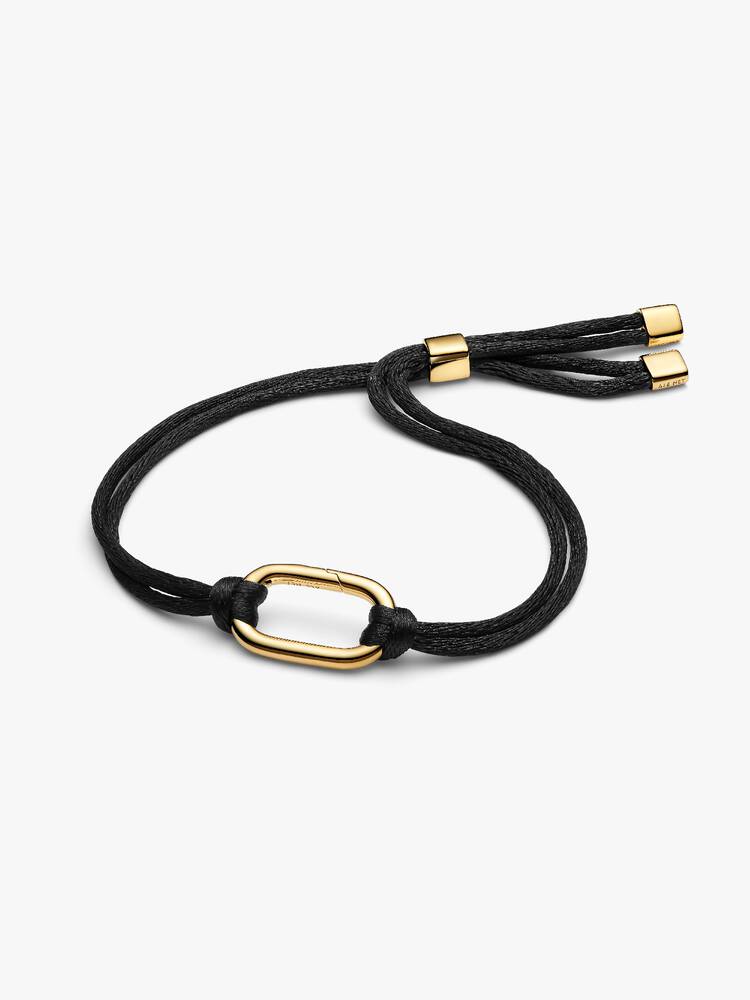 Bracciale Regolabile Cordino Nero con Link Apribile Pandora ME Esclusiva lega metallica rifinita in Oro