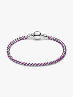 Bracciale Intreccio Tessuto Viola Argento Sterling 925