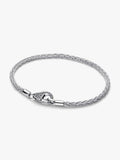 Bracciale Maglia Coda di Volpe con Chiusura Pavè Argento Sterling 925