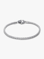 Bracciale Maglia Coda di Volpe con Chiusura Pavè Argento Sterling 925