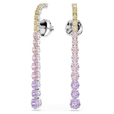 Orecchini pendenti Matrix Sfumatura di tagli Round Multicolore Placcato rodio - ORECCHINI