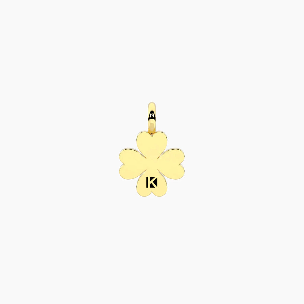 BY YOU COLLECTION | SYMBOLS  Ciondolo dorato con quadrifoglio in cristalli QUADRIFOGLIO