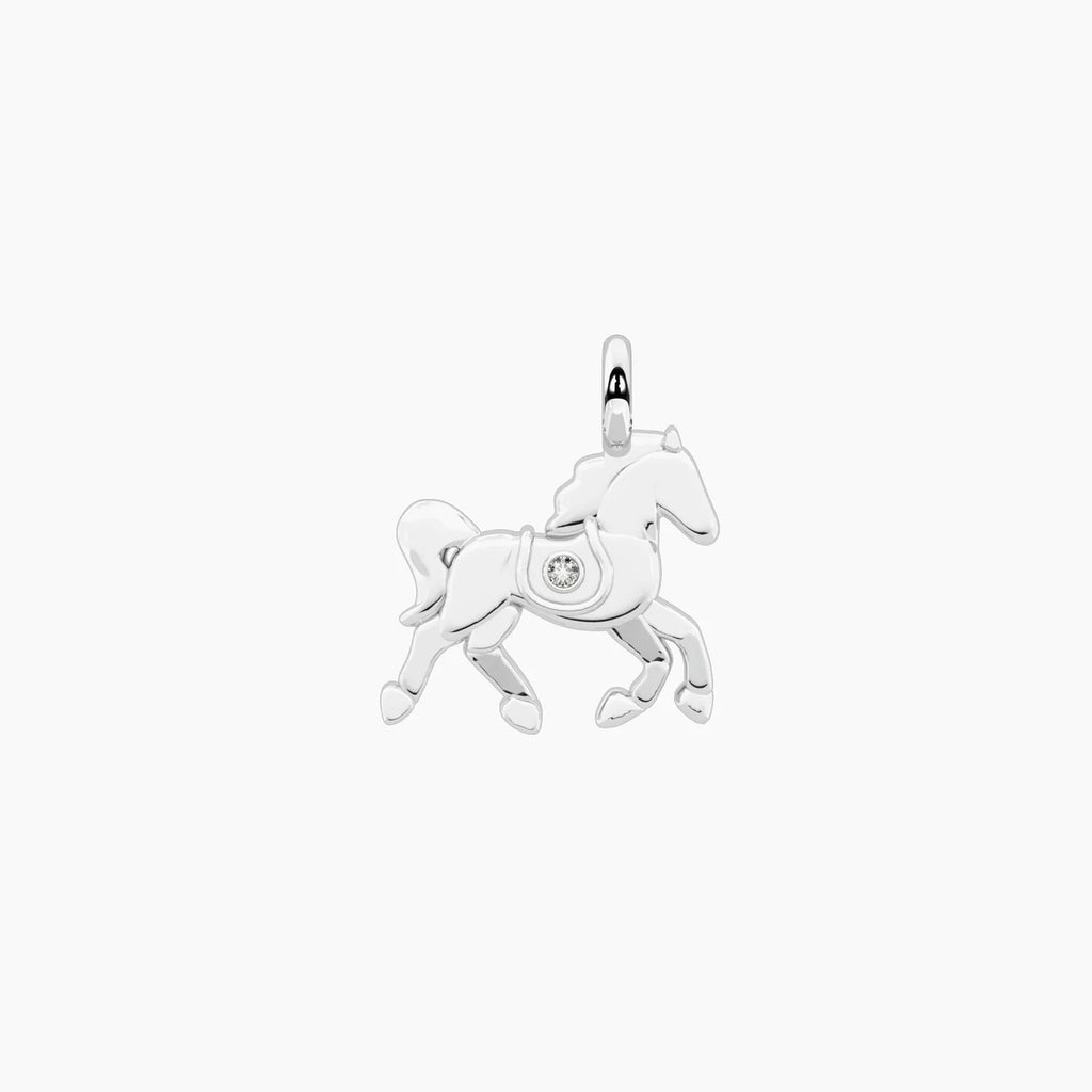 BY YOU COLLECTION | SYMBOLS  Ciondolo cavallino in acciaio con cristallo CAVALLO