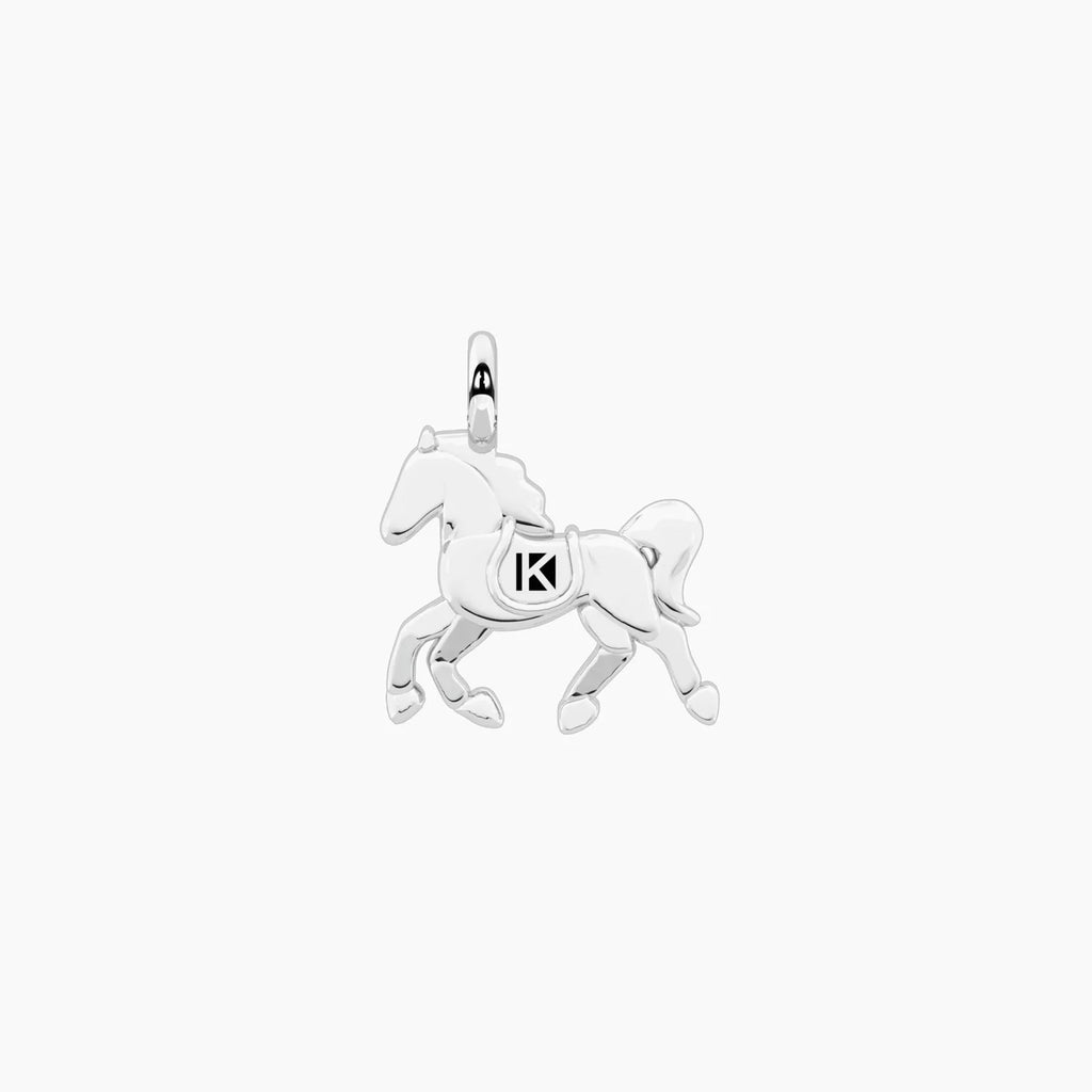 BY YOU COLLECTION | SYMBOLS  Ciondolo cavallino in acciaio con cristallo CAVALLO