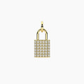 BY YOU COLLECTION | SYMBOLS  Ciondolo lucchetto in acciaio dorato con cristalli LUCCHETTO PAVÉ