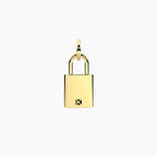 BY YOU COLLECTION | SYMBOLS  Ciondolo lucchetto in acciaio dorato con cristalli LUCCHETTO PAVÉ