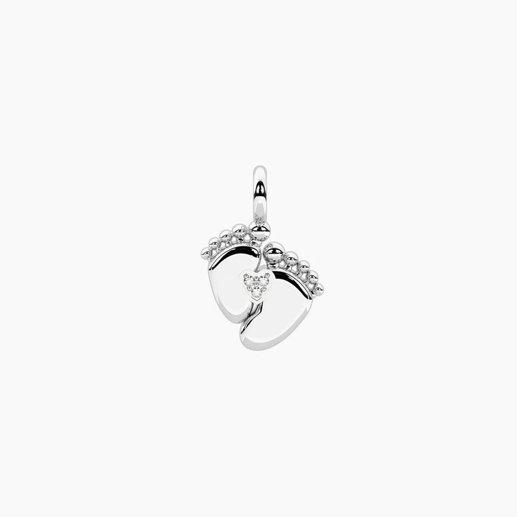 BY YOU COLLECTION | SYMBOLS  Ciondolo piedini in acciaio con cristalli PIEDIN