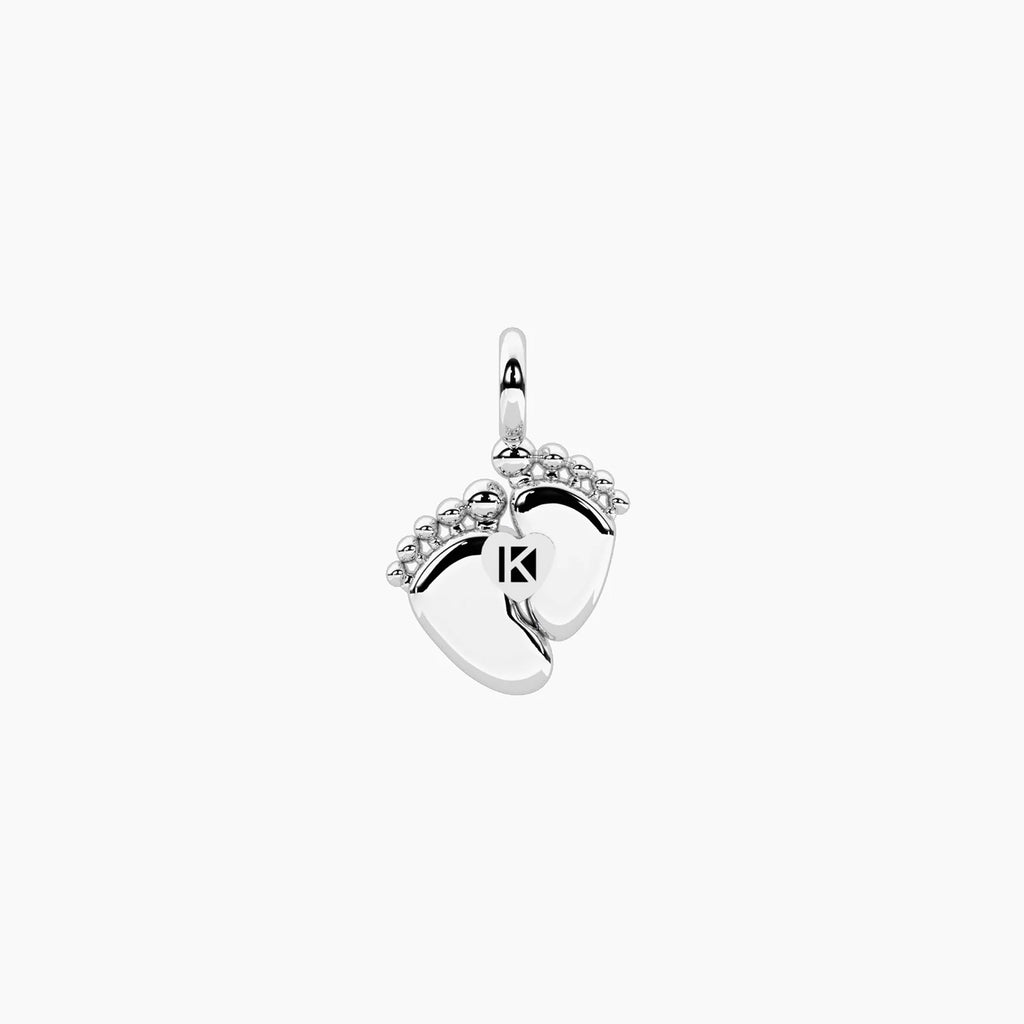 BY YOU COLLECTION | SYMBOLS  Ciondolo piedini in acciaio con cristalli PIEDIN